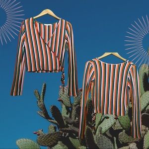 Multi Colored 70’s Crop Top